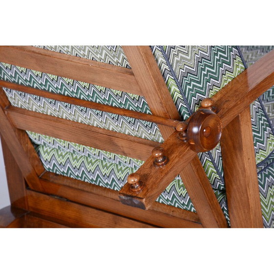 Image 1 of Fauteuil inclinable vintage Art déco en bois et tissu par Jindřich Halabala pour Up Závody, Tchécoslovaquie 1920
