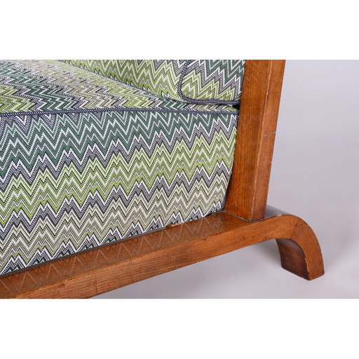 Fauteuil inclinable vintage Art déco en bois et tissu par Jindřich Halabala pour Up Závody, Tchécoslovaquie 1920