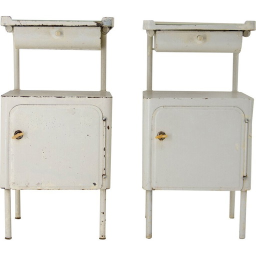 Paire de tables de nuit vintage, années 1920