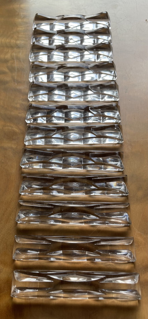 12x Art Deco Crystal Knife Pads