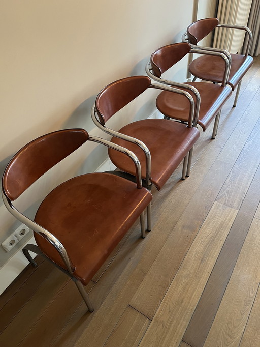 4X Chaises de salle à manger Arco Vintage Design A Merckx