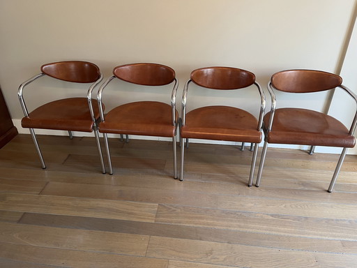 4X Chaises de salle à manger Arco Vintage Design A Merckx