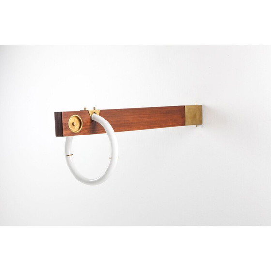 Image 1 of Applique vintage en noyer et laiton par Angelo Brotto, 1970