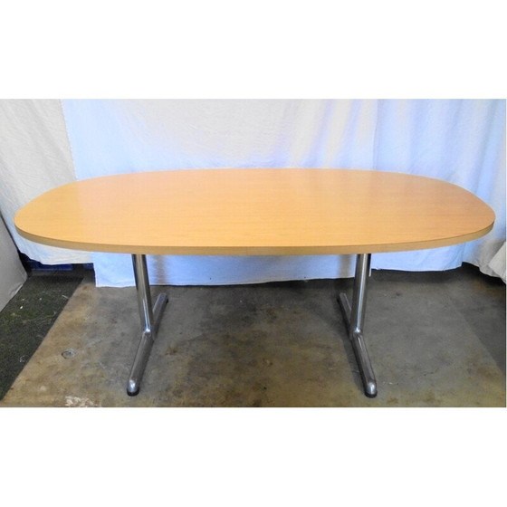 Image 1 of Table vintage en bois mélaminé, Italie 1980