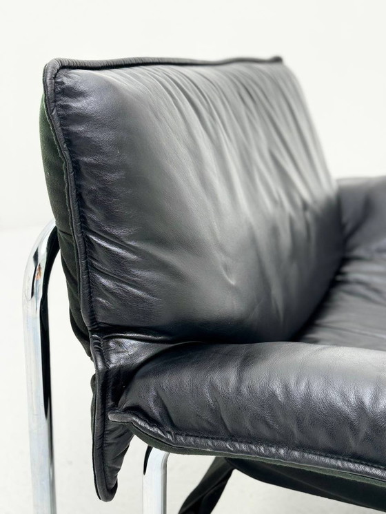 Image 1 of Bauhaus Fauteuil En Cuir Par Johan Bertil Häggström Pour Ikea, Années 1970