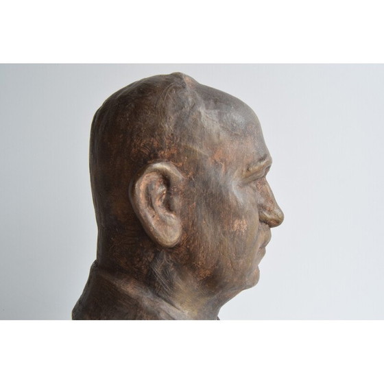 Image 1 of Buste en céramique vintage du docteur Edvard Beneš, années 1950