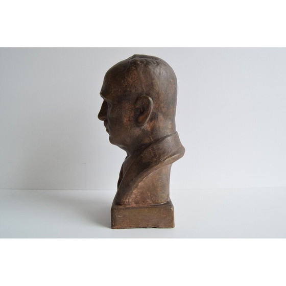 Image 1 of Buste en céramique vintage du docteur Edvard Beneš, années 1950