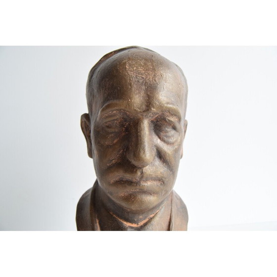 Image 1 of Buste en céramique vintage du docteur Edvard Beneš, années 1950