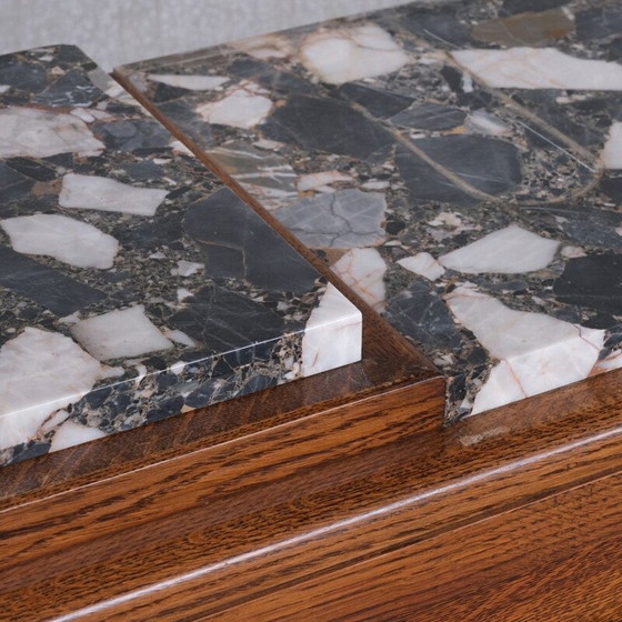 Image 1 of Buffet vintage en marbre et chêne, France 1940