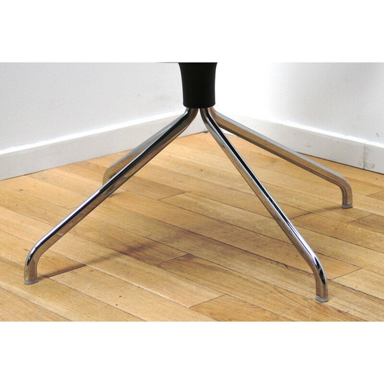 Image 1 of Ensemble de 8 fauteuils de bureau vintage en métal chromé et polypropylène noir par Luca Nichetto pour Casaminia