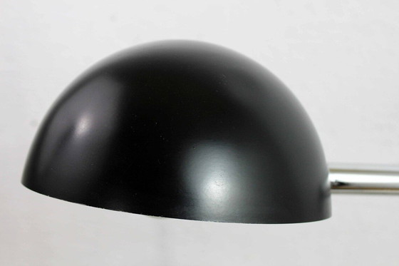 Image 1 of Lampe de bureau Mushroom en chrome et métal noir, 70S/80S