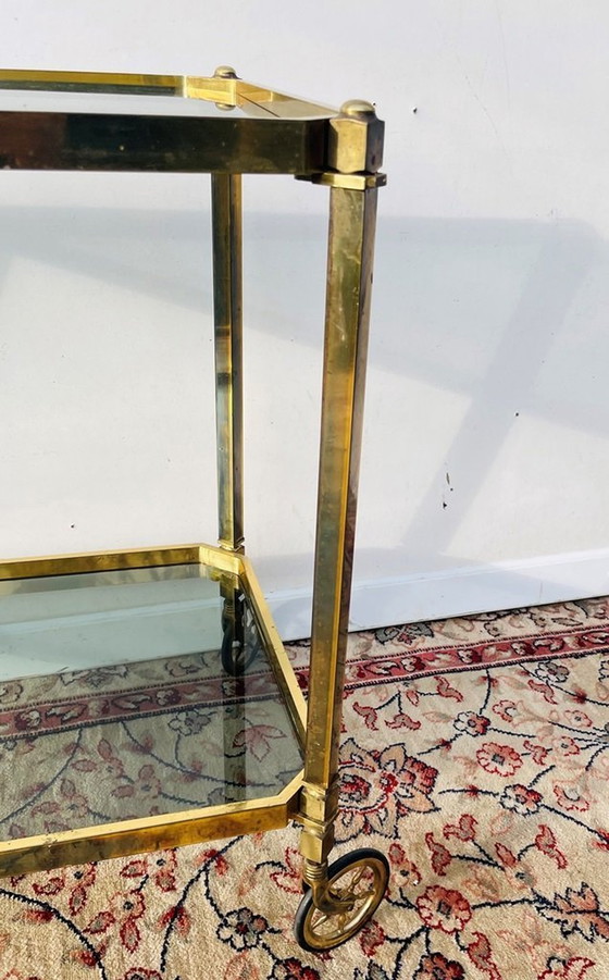 Image 1 of 70S Chariot de service * Vintage Hollywood Regency * Table à roulettes