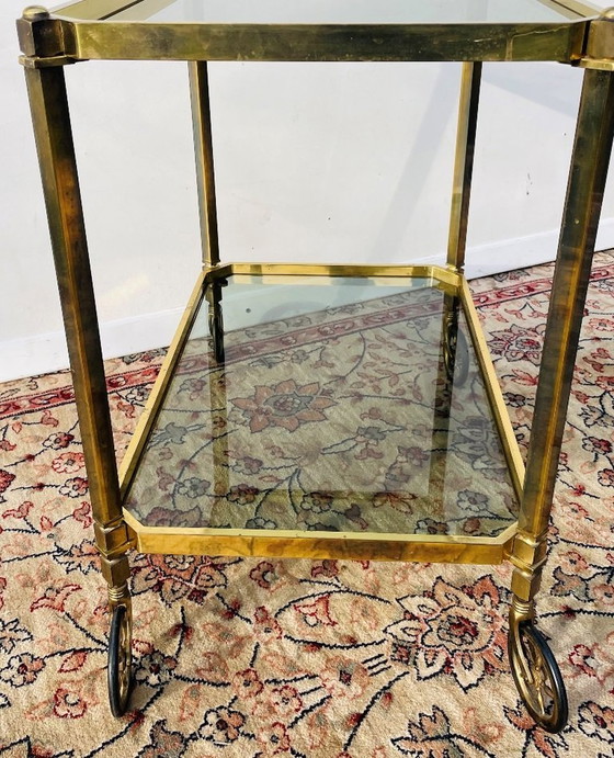 Image 1 of 70S Chariot de service * Vintage Hollywood Regency * Table à roulettes