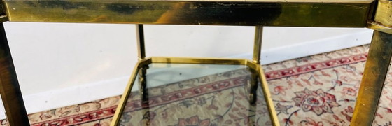 Image 1 of 70S Chariot de service * Vintage Hollywood Regency * Table à roulettes