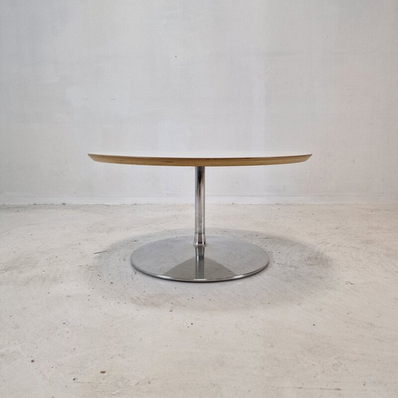 Image 1 of Table basse vintage "Circle" en bois et métal par Pierre Paulin pour Artifort, 1960
