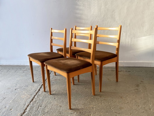 Ensemble de 4 chaises de salle à manger Mid Century des années 1970 par Schreiber