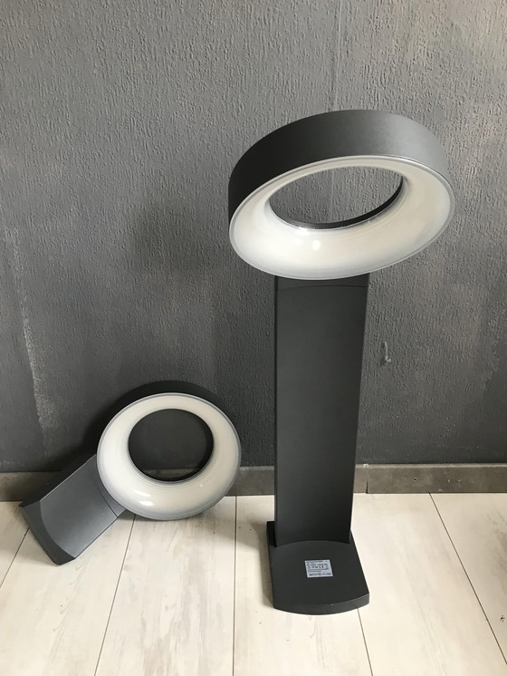 Image 1 of 2x Konstsmide Asti Pedestal Outdoor Lamp And Wall Light Anthracite