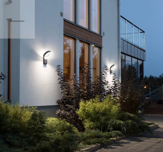 Image 1 of 2x Konstsmide Asti Pedestal Outdoor Lamp And Wall Light Anthracite