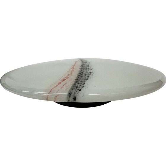 Image 1 of Plafonnier vintage en verre et métal, Allemagne 1970
