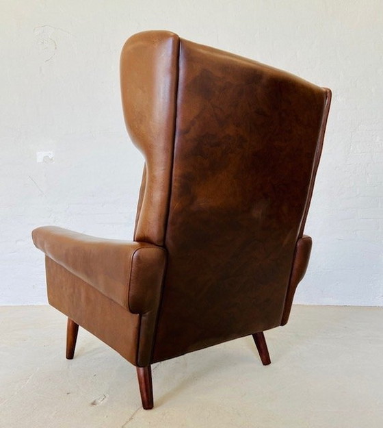 Image 1 of Vintage Retro Danish Mid Century Svend Skipper Brown Leather Club Chair 60S