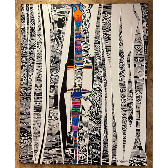 Image 1 of Acrylique sur toile vintage "ToteM 01" par Alain Carpentier