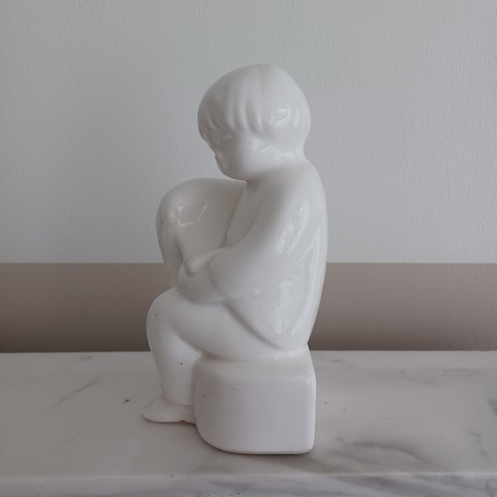 Image 1 of Ensemble de serre-livres en céramique blanche de Delft. 1980