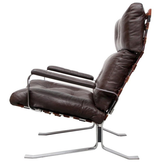 Image 1 of Fauteuil Highjack en cuir marron - années 1970