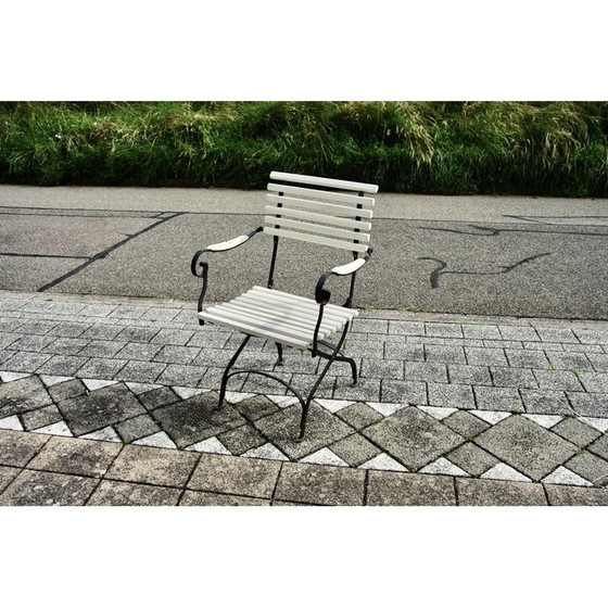 Image 1 of Fauteuil de jardin pliant en fer forgé, 1930