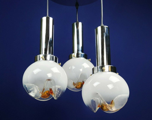 Rare, Vintage Mazzega Murano Pendant Light with 5 Globes