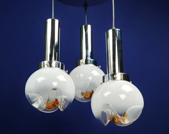 Image 1 of Rare, Vintage Mazzega Murano Pendant Light with 5 Globes