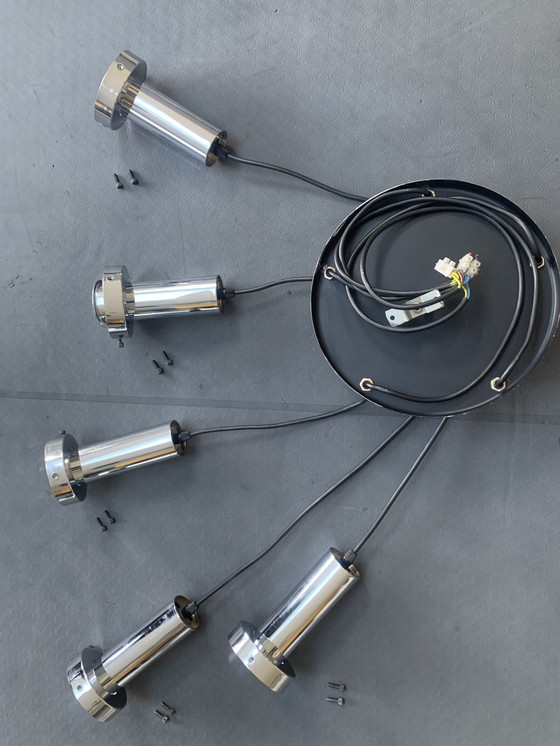 Image 1 of Rare, Vintage Mazzega Murano Pendant Light with 5 Globes