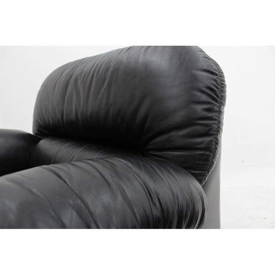 Image 1 of Paire de fauteuils vintage en cuir noir, 1970