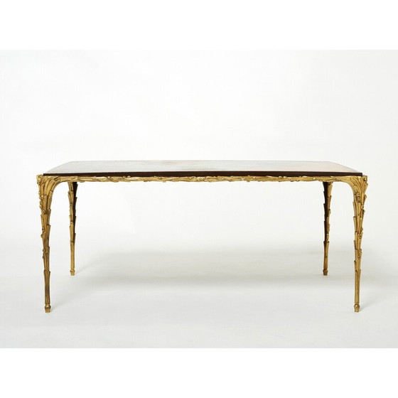 Image 1 of Table basse vintage en bambou et laque de bronze de la Maison Baguès, 1960
