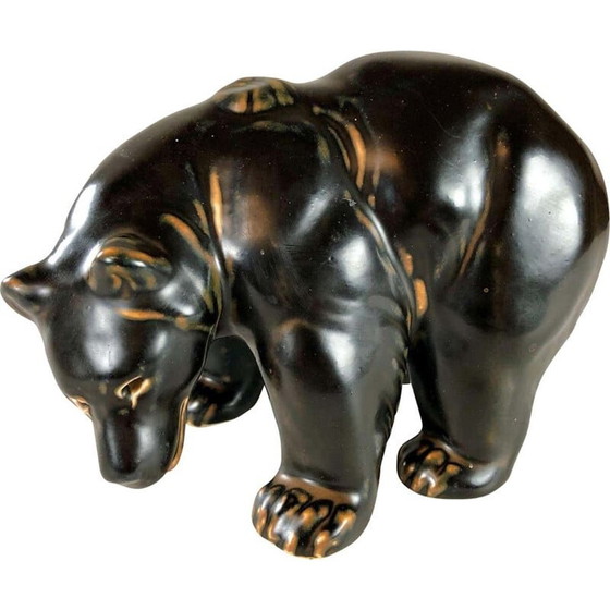 Image 1 of Figurine d'ours vintage danoise par Knud Kyhn pour Royal Copenhagen, années 1950