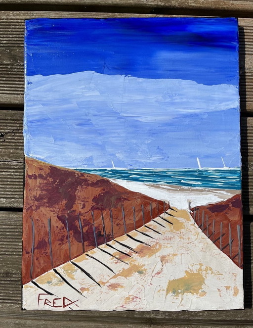 Acrylique Au Couteau Sur Châssis Entoilé. 