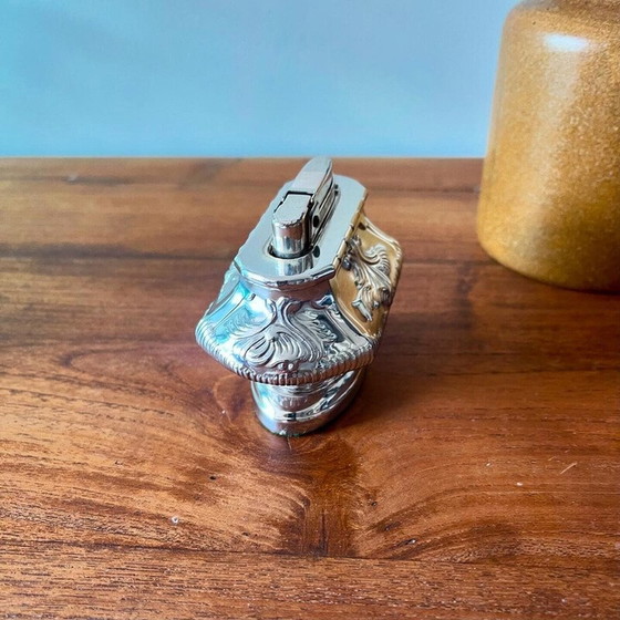 Image 1 of Briquet de table vintage en métal argenté pour Silver Match, France