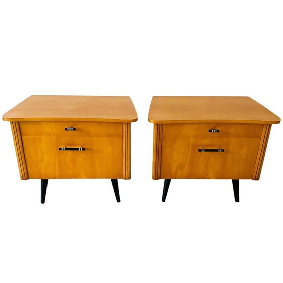 Image 1 of Paire de tables de chevet design danois Mid Century brillantes années 1950