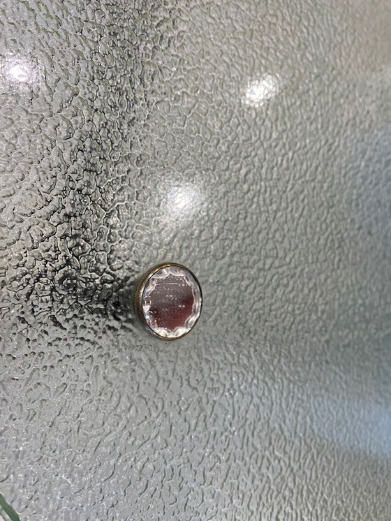 Image 1 of Table Basse Tripode Asymétrique Verre Granité Forme Haricot Vintage An50