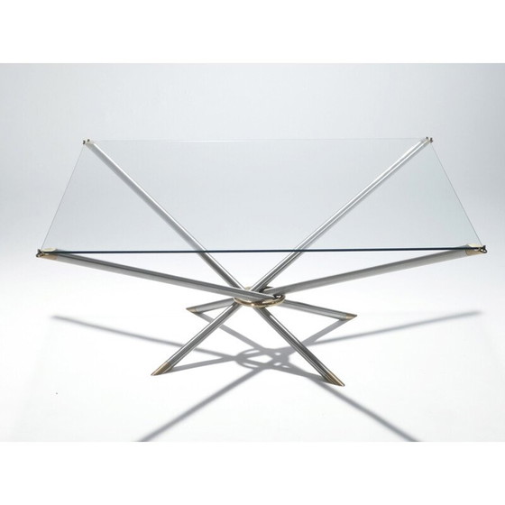 Image 1 of Table basse vintage en bronze et laiton, 1970