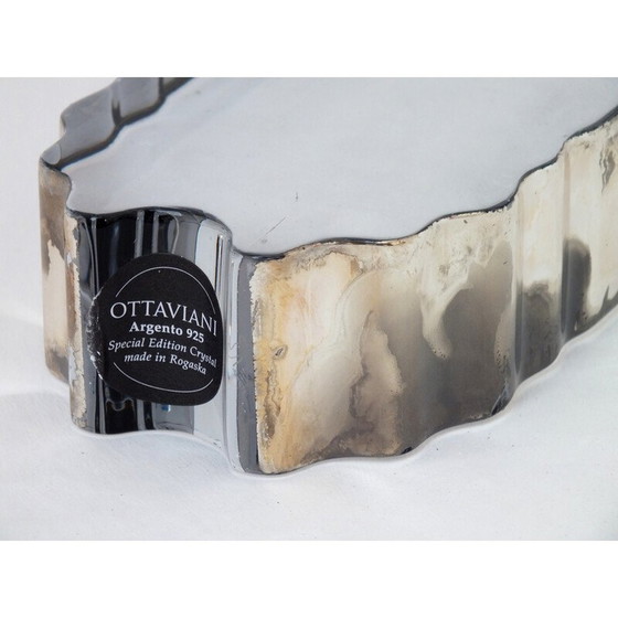Image 1 of Bougeoir vintage Ottaviani en argent 925 et cristal, Italie 1980