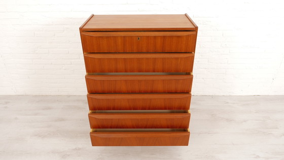 Image 1 of Commode danoise vintage | Teck | 6 tiroirs | 108 Cm