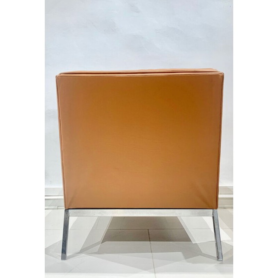 Image 1 of Paire de fauteuils vintage en cuir camel de Florence Knoll