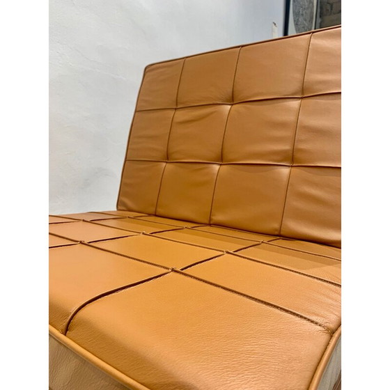 Image 1 of Paire de fauteuils vintage en cuir camel de Florence Knoll