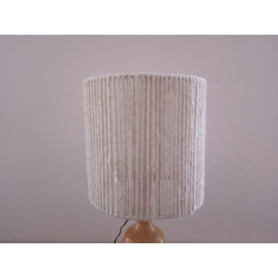 Image 1 of Lampe vintage en céramique avec abat-jour en corde