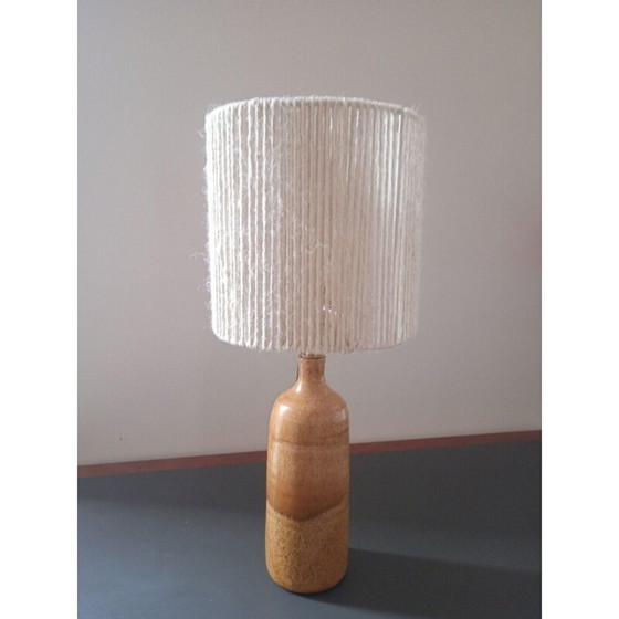 Image 1 of Lampe vintage en céramique avec abat-jour en corde