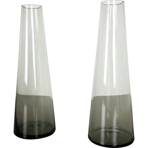 Paire vintage de 2 vases en Turmaline par Wilhelm Wagenfeld pour WMF, Allemagne 1960s
