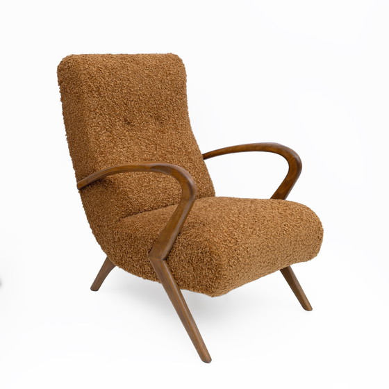 Image 1 of Attribut à Paolo Buffa Fauteuils Bouclè italiens modernes du Mid Century, paire