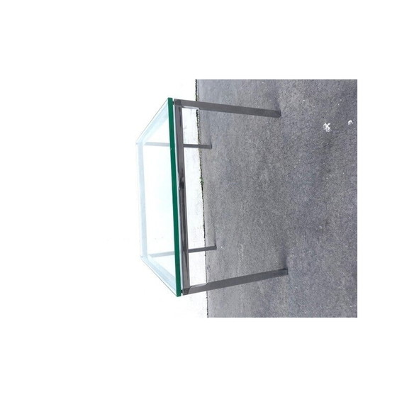 Image 1 of Paire de tables basses vintage en acier et verre par Florence Knoll, 1970
