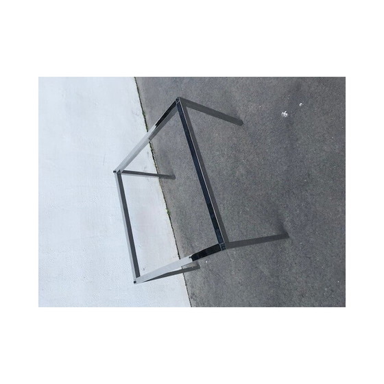 Image 1 of Paire de tables basses vintage en acier et verre par Florence Knoll, 1970