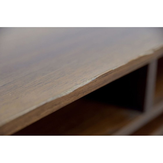 Image 1 of Coiffeuse vintage en bois de rose avec miroir oblong Scandinave 1970